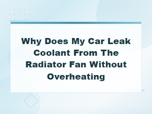 Why Does My Car Leak Coolant From the Radiator Fan Without Overheating