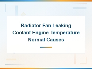 Radiator Fan Leaking Coolant When Engine Temperature Is Normal: Common Causes