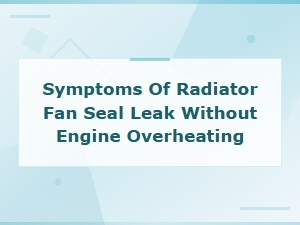 Symptoms of Radiator Fan Seal Leak Without Engine Overheating