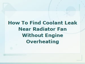 How to Find Coolant Leaks Near the Radiator Fan Without Overheating Your Engine