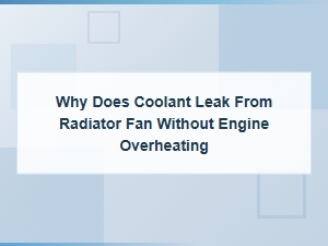 Why Does Coolant Leak From the Radiator Fan Without Overheating?